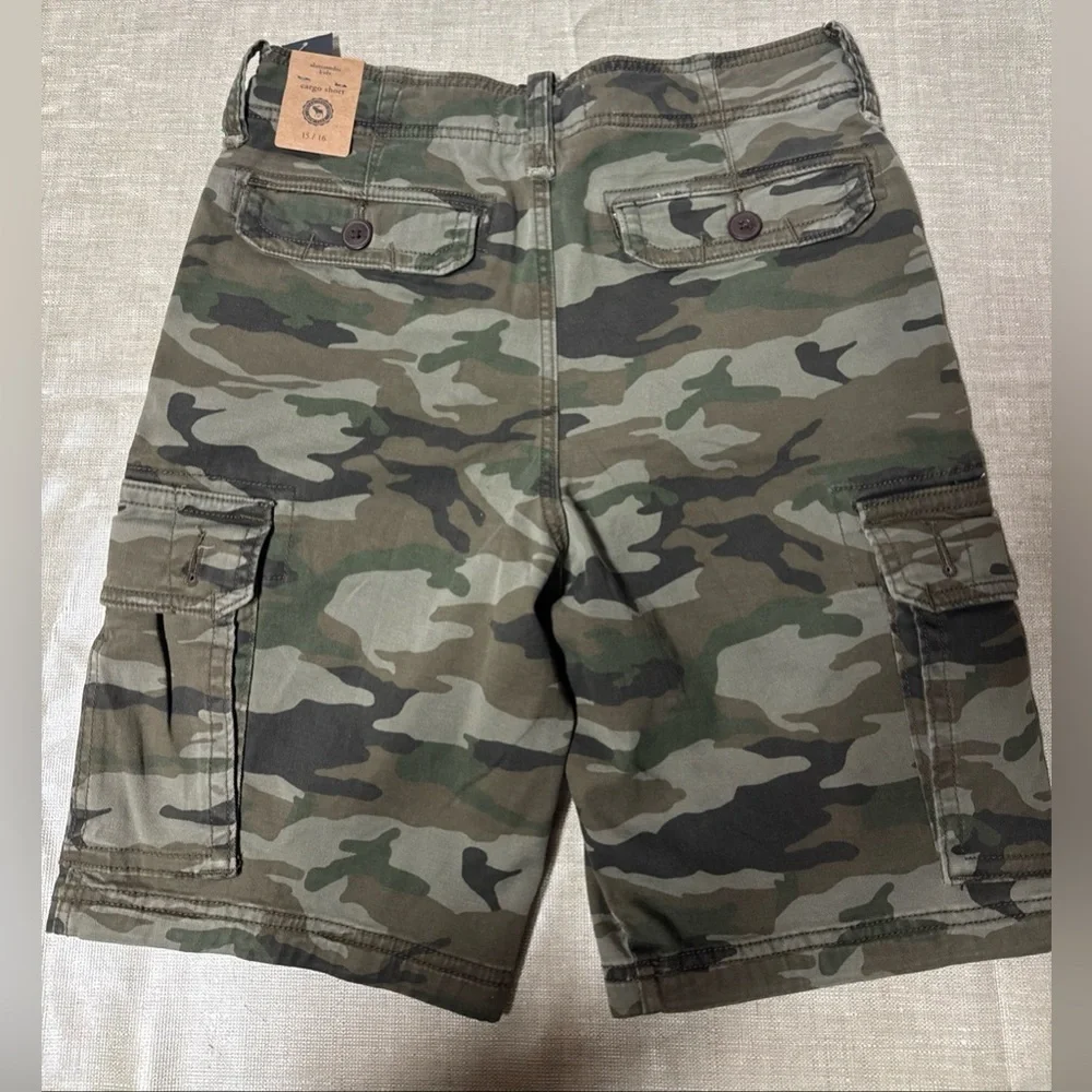 Abercrombie Kids Green Camouflage Cargo Shorts